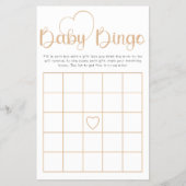 Taupe Baby Shower Bingo Game Card Flyer (Voorkant)