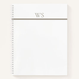 Taupe Bar Monogram Personalized Notitieboek
