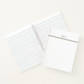 Taupe Bar Monogram Personalized Notitieboek (Binnen)