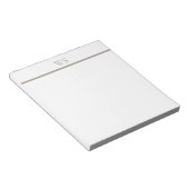 Taupe Bar Monogram Persoonlijk Notitieblok (Schuin)