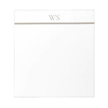 Taupe Bar Monogram Persoonlijk Notitieblok