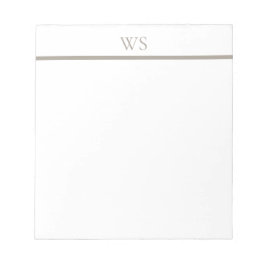 Taupe Bar Monogram Persoonlijk Notitieblok