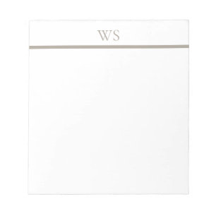 Taupe Bar Monogram Persoonlijk Notitieblok