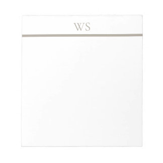 Taupe Bar Monogram Persoonlijk Notitieblok