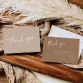 Taupe bedankkaart modern minimalistisch boho