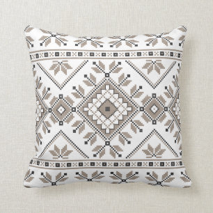 Taupe Beige Aztec Tribal Etnische Geometrische Pat Kussen