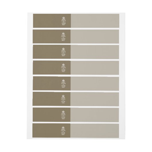 Taupe Beige BEEEP CALM EN Uw Creative Text Omwikkelbaar Adreslabel (Vel)