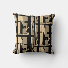 Taupe Beige Black Southwest Look Grote Mozaïeken Kussen