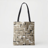 Taupe Beige Black White Tote Bag (Voorkant)