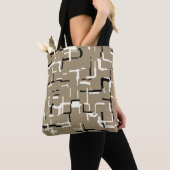 Taupe Beige Black White Tote Bag (Dichtbij)