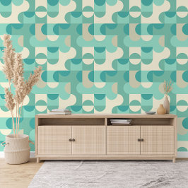 Taupe Beige Blauwgroen Blauw Mint Groen cirkelenpa Behang