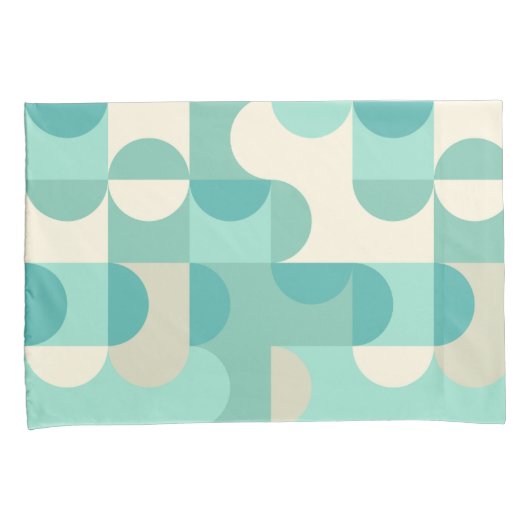 Taupe Beige Blauwgroen Blauw Mint Groen cirkelenpa Kussensloop (Voorkant-Rechts)