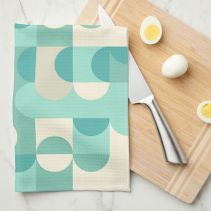 Taupe Beige Blauwgroen Blauw Mint Groen cirkelenpa Theedoek