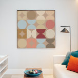Taupe Beige Blush Pink Light Blue Retro Art Poster<br><div class="desc">Mooie, hedendaagse taupe beige, roiroomkleurige, gebroken witte, blauwgroen blauw, munt en lichte aqua turquoise groene, gekleurde geometrische halve cirkels en mozaïekpatroon van vierkanten. Een elegant, stijlvol en eclectisch minimalistisch ontwerp voor de artistieke interieurontwerper, de artistieke decorator van het interieur, de populaire heuptrendsetter, de retro-kunststijl of de abstracte digitale geometrische motief...</div>