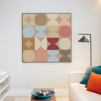 Taupe Beige Blush Pink Light Blue Retro Art