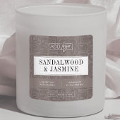 Taupe Beige Boho Wax Smelt Kaars Pot Product Vierkante Sticker