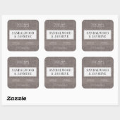 Taupe Beige Boho Wax Smelt Kaars Pot Product Vierkante Sticker (Vel)