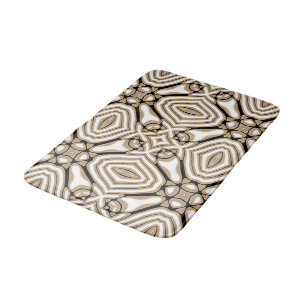 Taupe Beige Brown Black White Orient Art Pattern Badmat