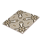 Taupe Beige Brown Black White Orient Art Pattern Tegeltje (Zijkant)
