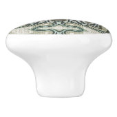 Taupe Beige Brown Green Hip Art Motif Keramische Knop (Zijkant)