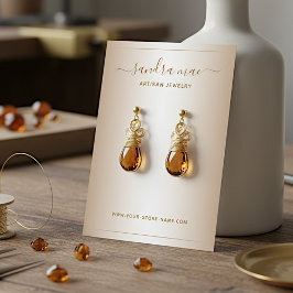 Taupe Beige Brown Ombre Jewelry Display Kaart Visitekaartje