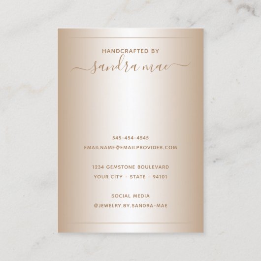 Taupe Beige Brown Ombre Jewelry Display Kaart Visitekaartje (Achterkant)