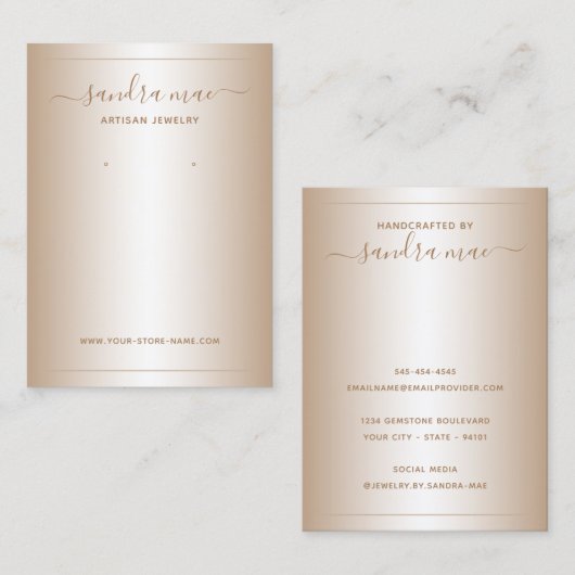 Taupe Beige Brown Ombre Jewelry Display Kaart Visitekaartje (Voorkant / Achterkant)