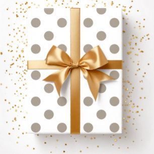 Taupe Beige Brown Polka Dots Pattern Cadeaupapier
