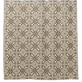 Taupe Beige Brown White Tribal Kunst Douchegordijn (Voorkant)