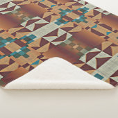 Taupe Beige Bruin Blauwgroen Blauw Groen Tribal Ar Sherpa Deken (3/4)