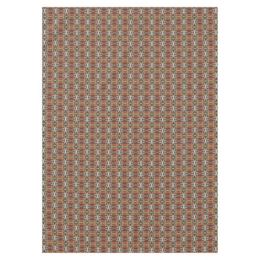 Taupe Beige Bruin Blauwgroen Blauw Groen Tribal Ar Tafelkleed (Voorkant)