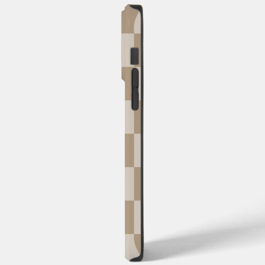 Taupe Beige Checkers Script Naam Case-Mate iPhone Case (Achterkant / Links)