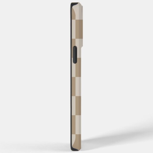 Taupe Beige Checkers Script Naam Case-Mate iPhone Case (Achterkant / Rechts)