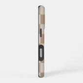 Taupe Beige Checkers Script Naam iPhone Hoesje (Rechterkant)