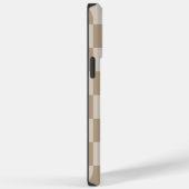 Taupe Beige Checkers Script Name Case-Mate iPhone Case (Achterkant / Rechts)