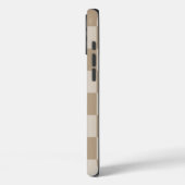 Taupe Beige Checkers Script Name Case-Mate iPhone Case (Achterkant / Links)