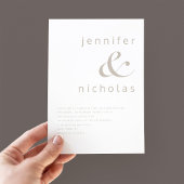 Taupe Beige Elegant Modern Typography Wedding Kaart