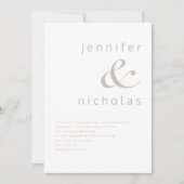 Taupe Beige Elegant Modern Typography Wedding Kaart (Voorkant)