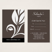 Taupe beige Leaf Salon Spa Cadeau Kaart Certificaa (Voorkant /achterkant)