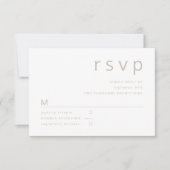 Taupe Beige Minimalist Typography Wedding RSVP Kaartje (Voorkant)