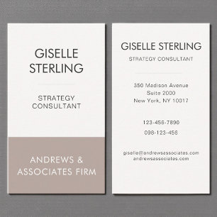 Taupe Beige Professioneel Bedrijf Modern Elegant Visitekaartje