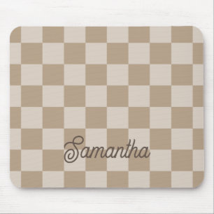 Taupe Beige Ruiterscriptnaam Muismat