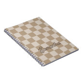 Taupe Beige Ruiterscriptnaam Notitieboek (Rechterzijde)