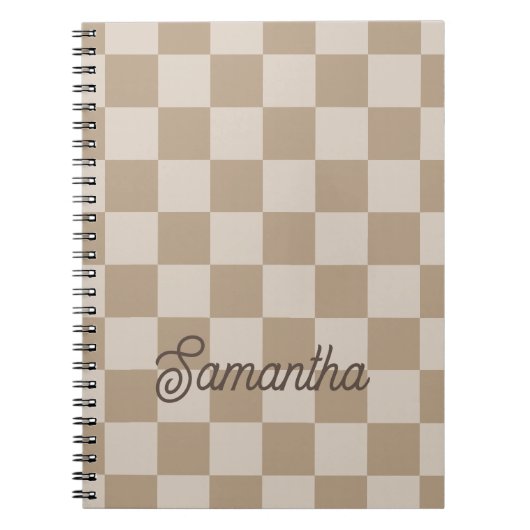 Taupe Beige Ruiterscriptnaam Notitieboek (Voorkant)