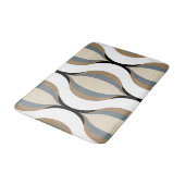 Taupe Beige Tan Grijs Wit Zwart Ogee Waves Badmat (Gekanteld)