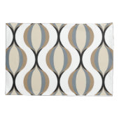 Taupe Beige Tan Grijs Wit Zwart Ogee Waves Kussensloop (Achterkant-Links)