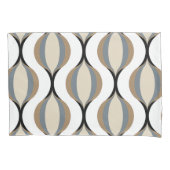 Taupe Beige Tan Grijs Wit Zwart Ogee Waves Kussensloop (Voorkant-Links)