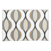 Taupe Beige Tan Grijs Wit Zwart Ogee Waves Kussensloop (Voorkant-Rechts)