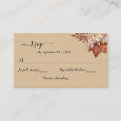 Taupe Beige Terracotta Floral Boho Wedding RSVP Informatiekaartje (Voorkant)