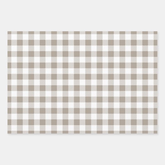Taupe Beige White Pset Pattern Inpakpapier Vel (Voorkant 2)